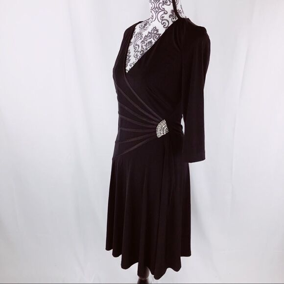 Tadashi Sunburst Rhinestone Fit & Flare Midi Dress - Picture 1 of 6